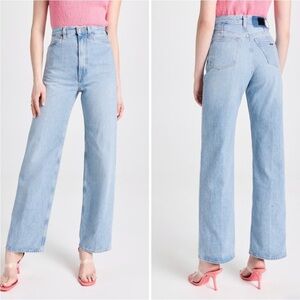 Blue Flare Wide Leg Jeans High Waisted madeintomboy
